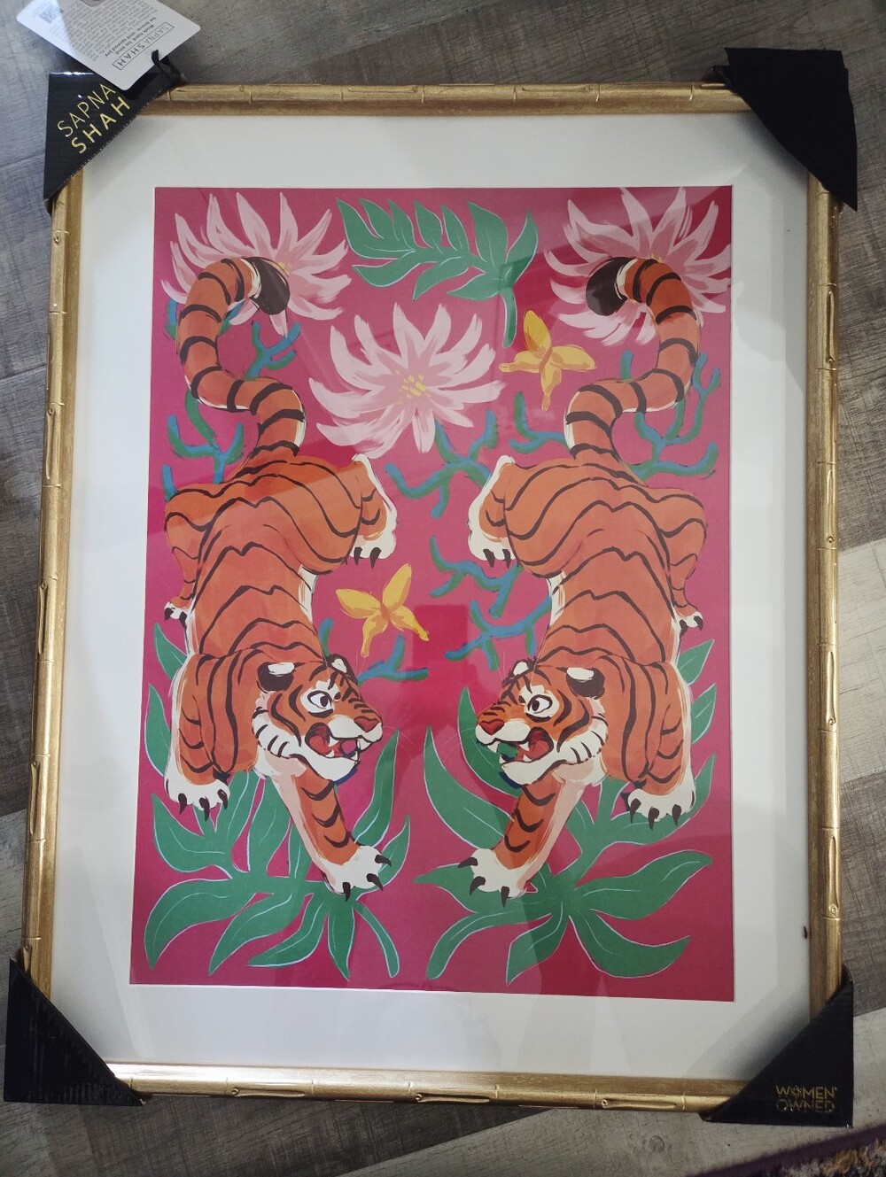 NWT 22" X 28" Sapna Shah Tigers Wall Art